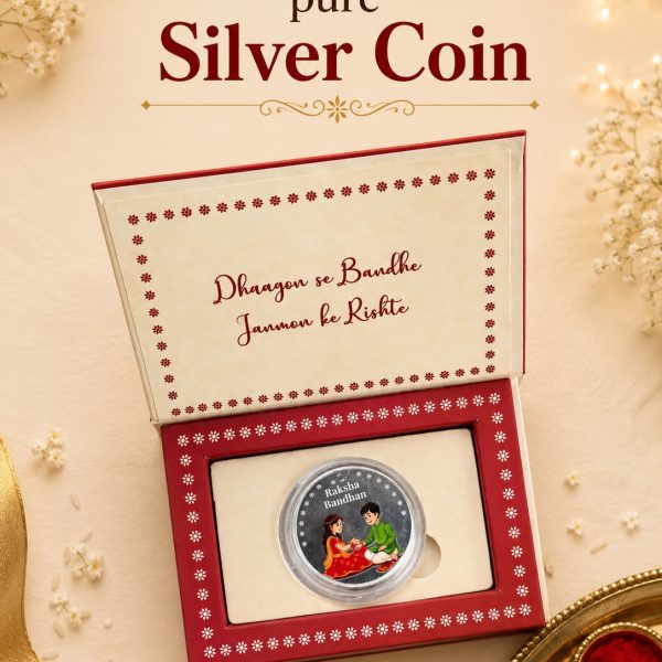 Premium 10 Gram Silver Coin Rakhi Gift Box