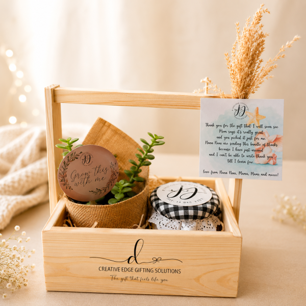 Newborn Arrival Wooden Gift Hamper
